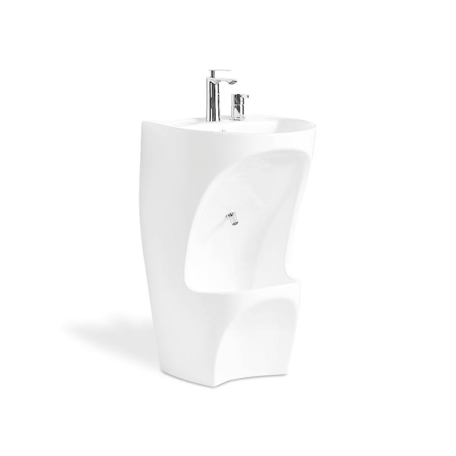Dual Level floor-mounted ceramic basin